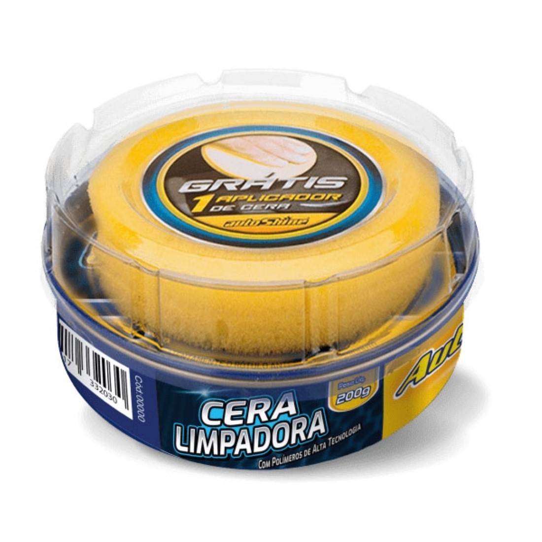 CERA CARNAÚBA LIMPADORA 200G AUTOSHINE COM APLICADOR