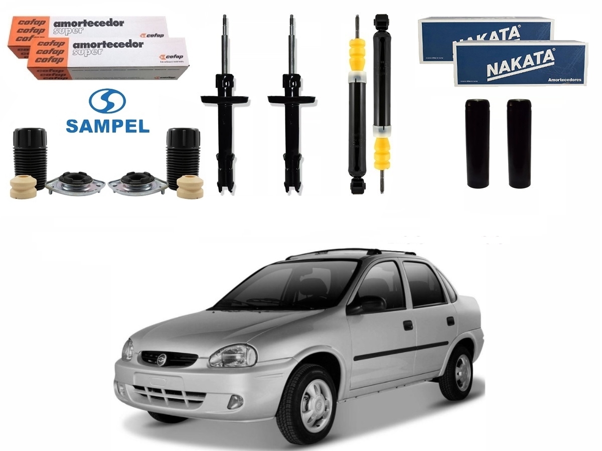  KIT AMORTECEDOR DIANTEIRO TRASEIRO NAKATA CHEVROLET CORSA SEDAN 1.0 1.6 1996 A 2006