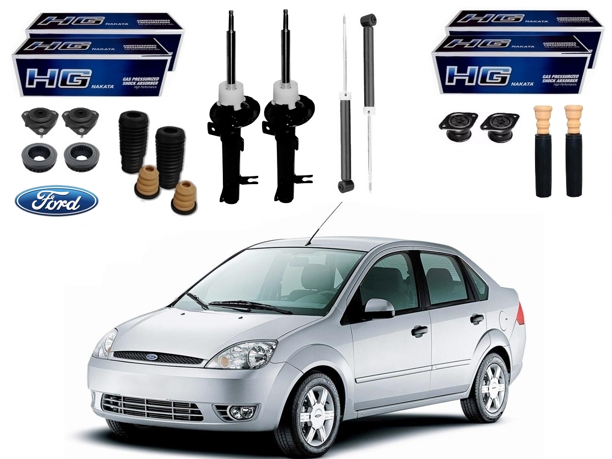  KIT AMORTECEDOR DIANTEIRO TRASEIRO NAKATA FORD FIESTA SEDAN 1.0 1.6 2003 A 2006