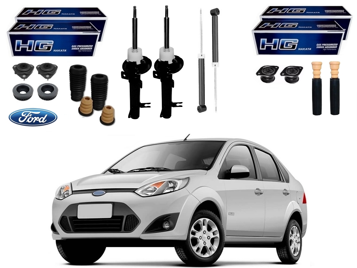  KIT AMORTECEDOR DIANTEIRO TRASEIRO NAKATA FORD FIESTA SEDAN 1.0 1.6 2010 A 2014