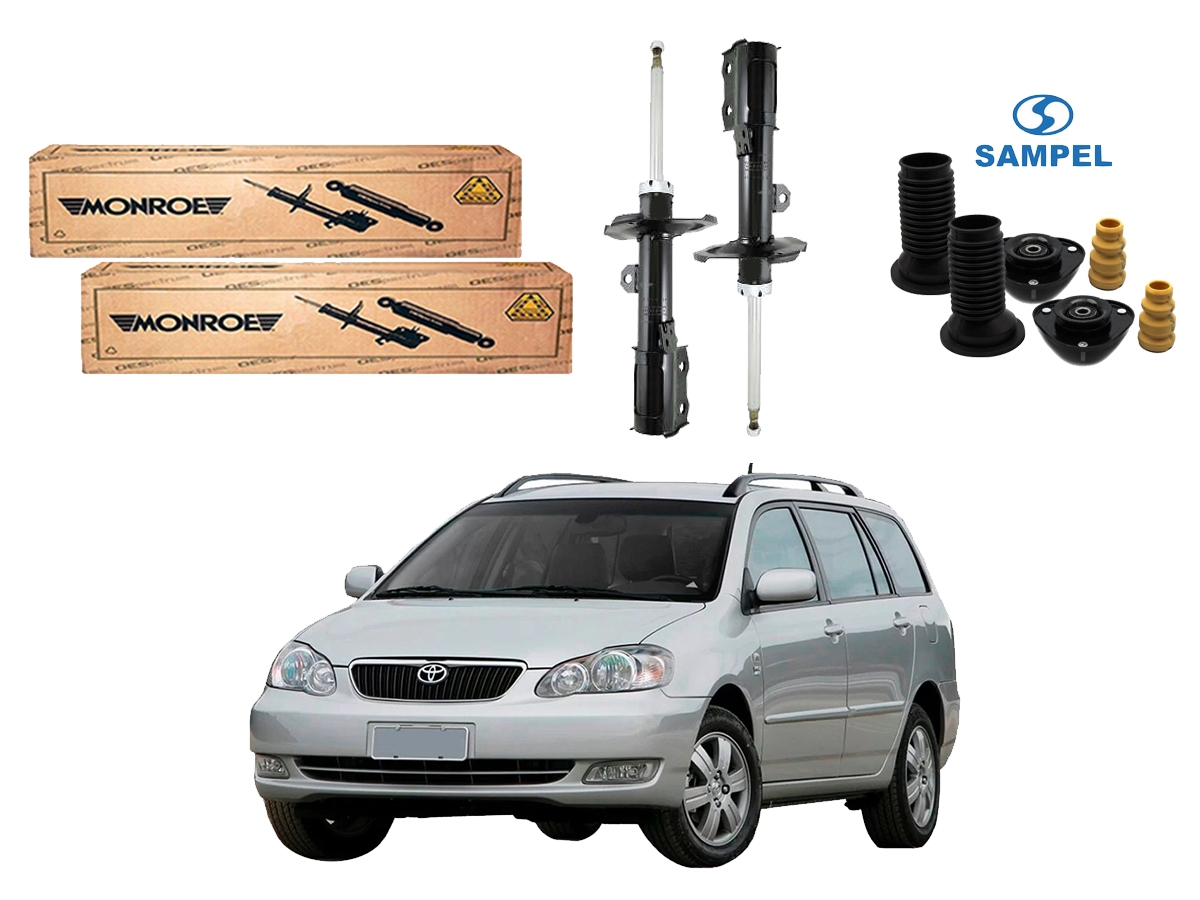  KIT AMORTECEDOR DIANTEIRO TRASEIRO MONROE TOYOTA COROLLA FIELDER 1.8 2005 A 2008