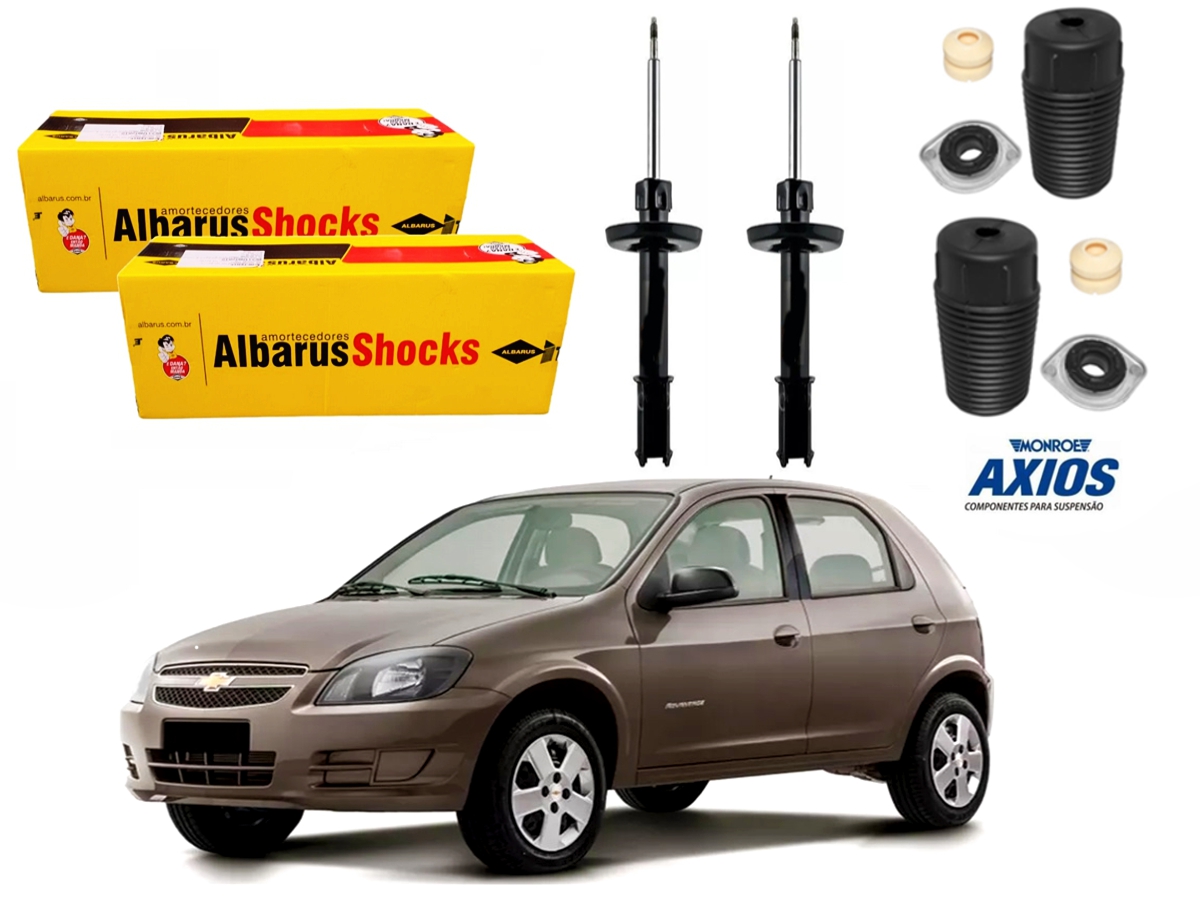  KIT AMORTECEDOR DIANTEIRO ALBARUS CHEVROLET CELTA 1.0 2013 A 2015