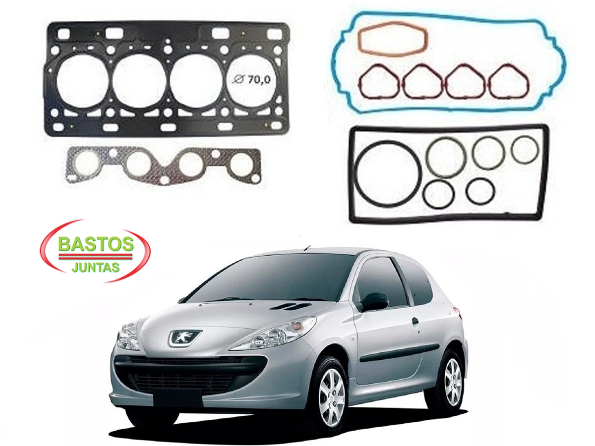  JOGO JUNTA CABEÇOTE BASTOS PEUGEOT 207 1.0 16V 2001 A 2007