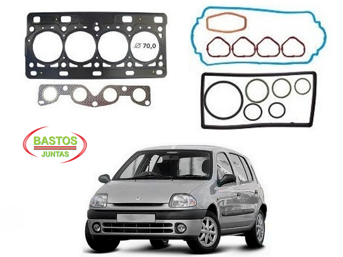  JOGO JUNTA CABEÇOTE BASTOS RENAULT CLIO 1.0 16V 1998 A 2002