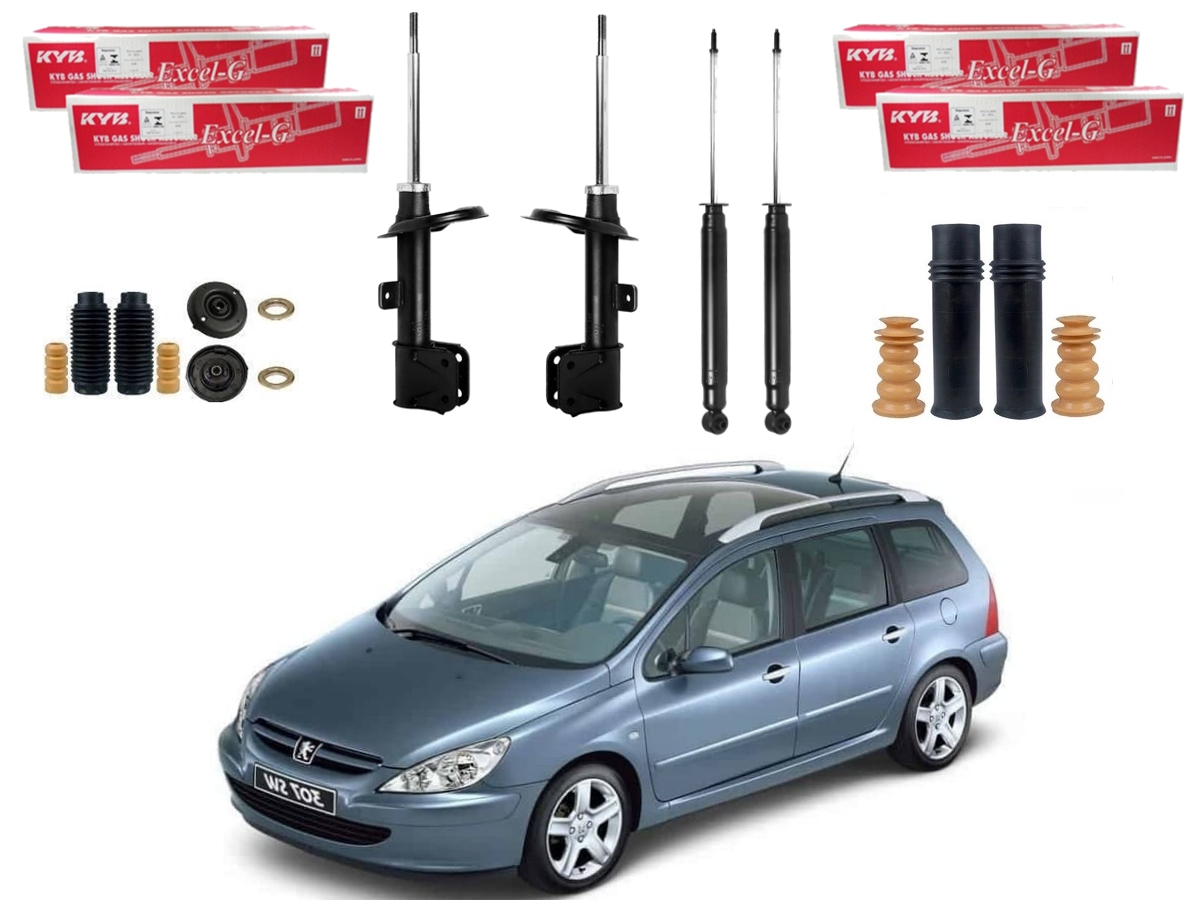  KIT AMORTECEDOR DIANTEIRO TRASEIRO KAYABA PEUGEOT 307 SW 2.0 2002 A 2006