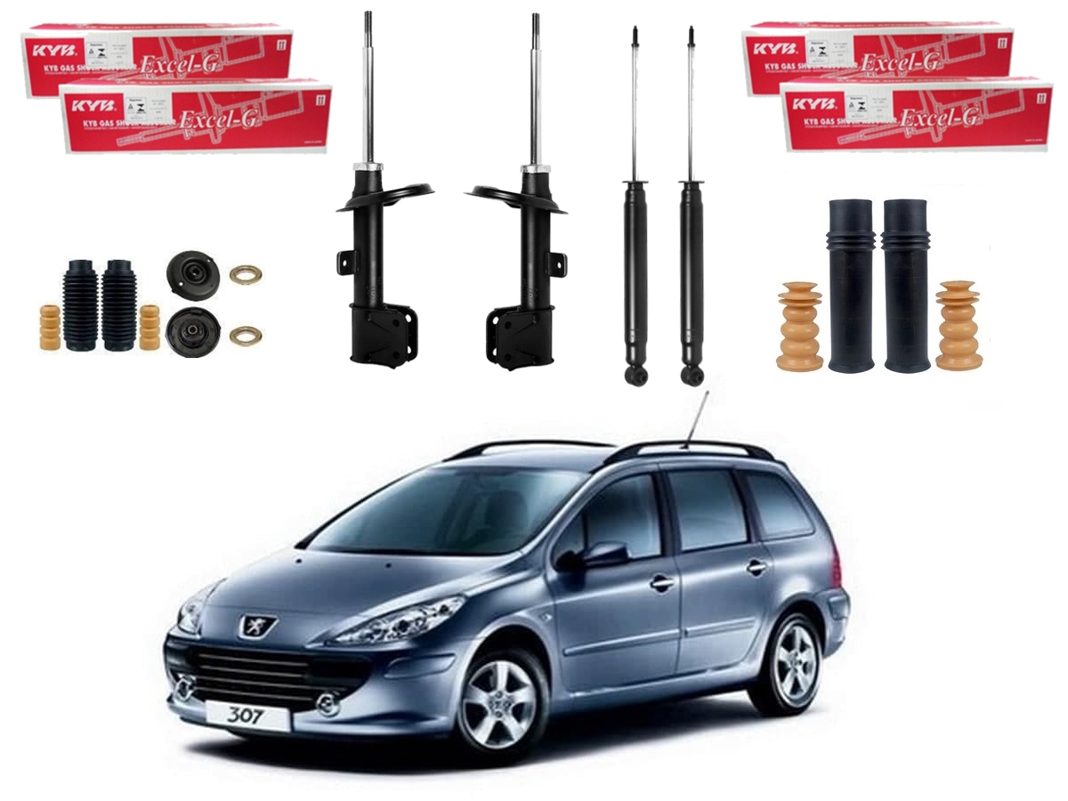  KIT AMORTECEDOR DIANTEIRO TRASEIRO KAYABA PEUGEOT 307 SW 2.0 2007 A 2008