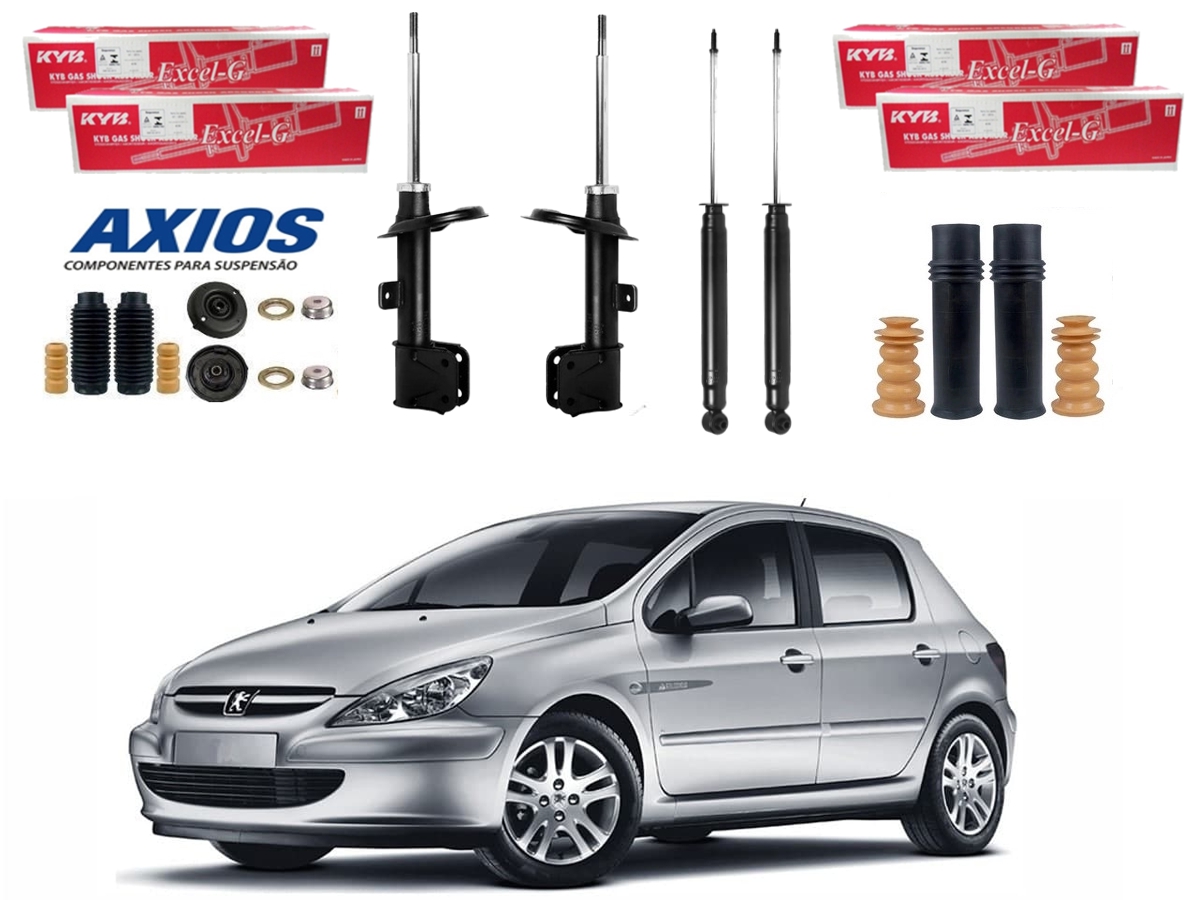  KIT AMORTECEDOR DIANTEIRO TRASEIRO KAYABA PEUGEOT 307 1.6 2.0 2002 A 2006