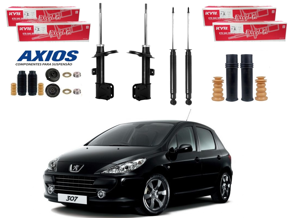  KIT AMORTECEDOR DIANTEIRO TRASEIRO KAYABA PEUGEOT 307 1.6 2.0 2006 A 2012