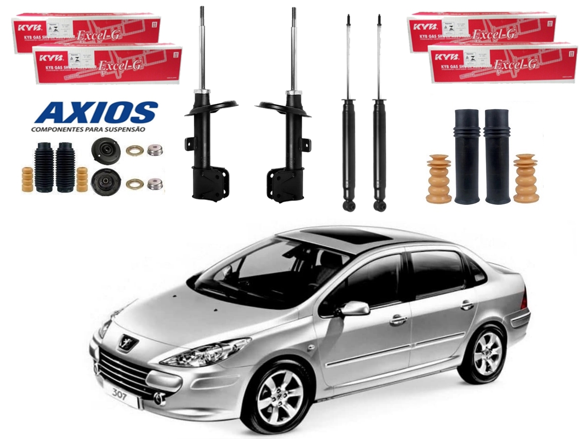  KIT AMORTECEDOR DIANTEIRO TRASEIRO KAYABA PEUGEOT 307 SEDAN 1.6 2.0 2007 A 2012