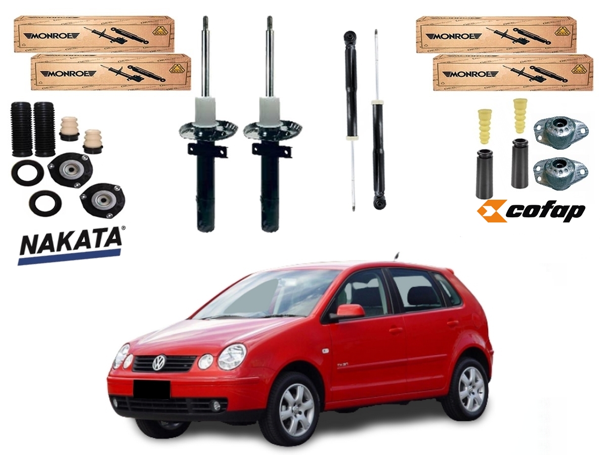  KIT AMORTECEDOR DIANTEIRO TRASEIRO MONROE VOLKSWAGEN POLO 1.0 2002 A 2003