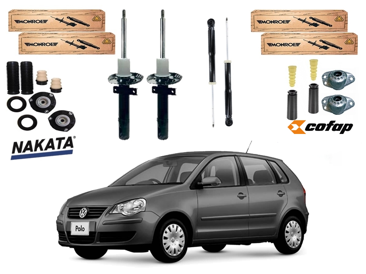  KIT AMORTECEDOR DIANTEIRO TRASEIRO MONROE VOLKSWAGEN POLO 1.6 2.0 2007 A 2011