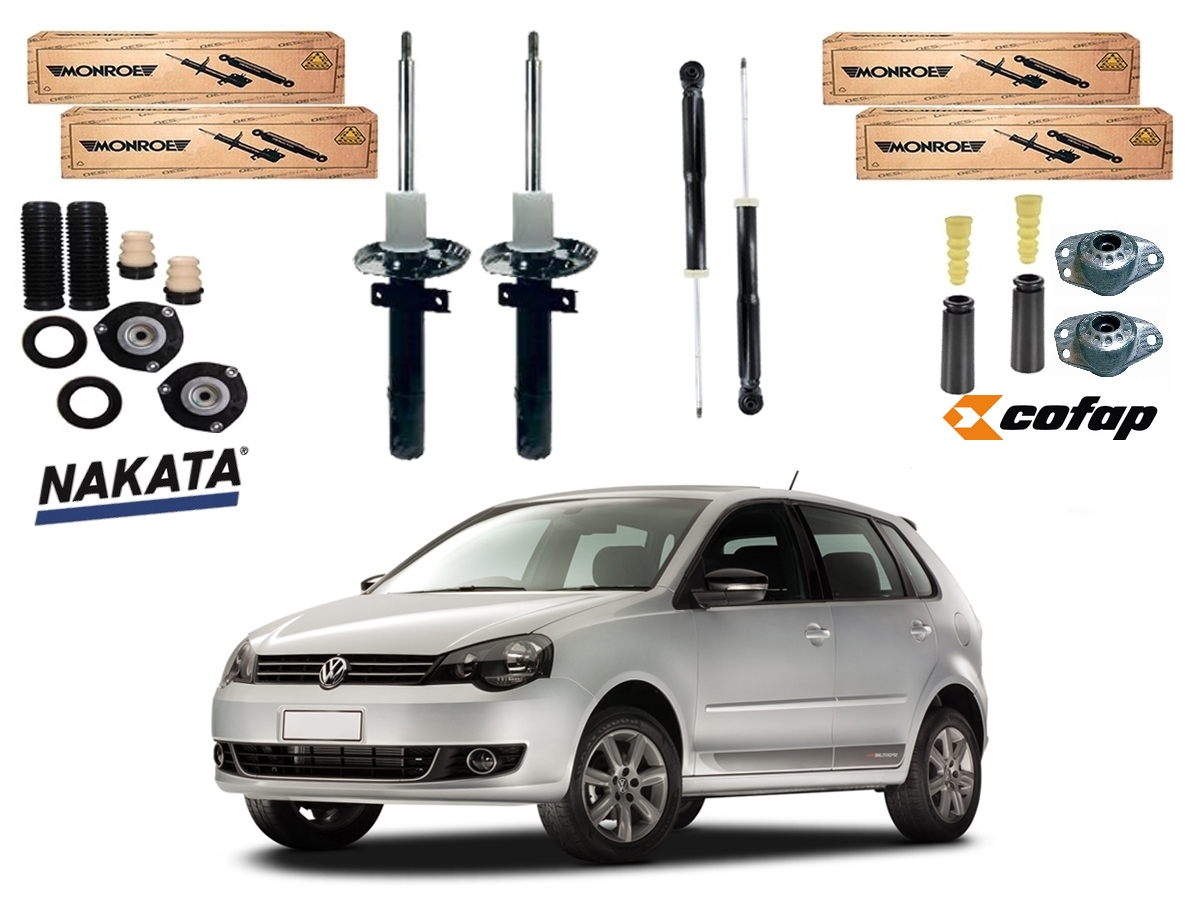  KIT AMORTECEDOR DIANTEIRO TRASEIRO MONROE VOLKSWAGEN POLO 1.6 2.0 2012 A 2015