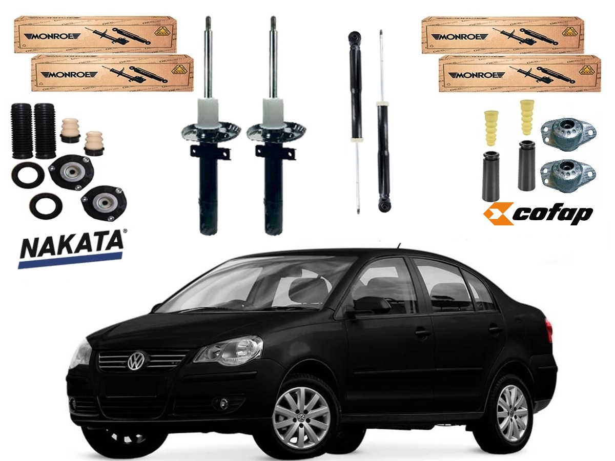  KIT AMORTECEDOR DIANTEIRO TRASEIRO MONROE VOLKSWAGEN POLO SEDAN 1.6 2.0 2008 A 2012