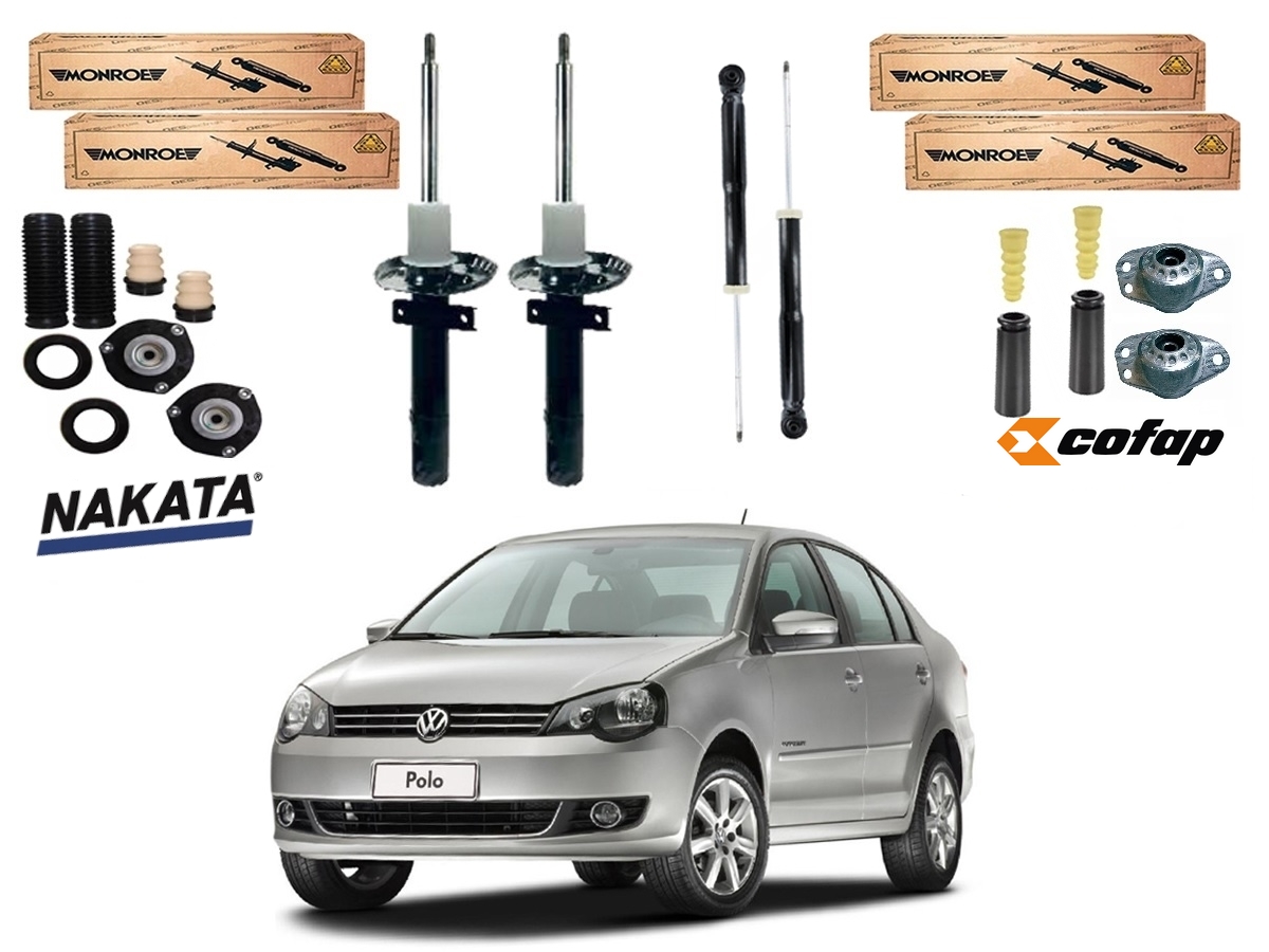  KIT AMORTECEDOR DIANTEIRO TRASEIRO MONROE VOLKSWAGEN POLO SEDAN 1.6 2.0 2013 A 2015