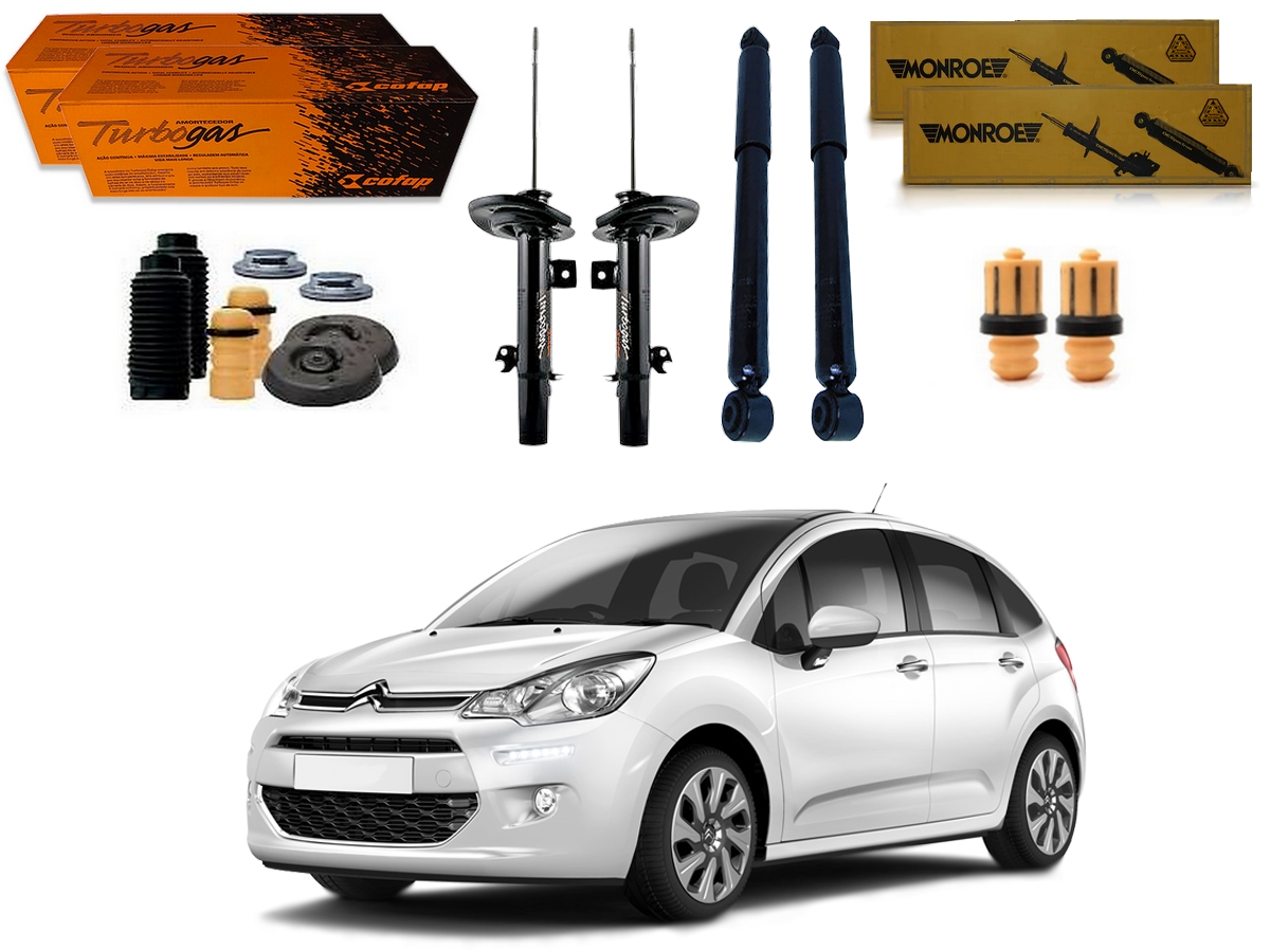  KIT AMORTECEDOR DIANTEIRO TRASEIRO COFAP CITROËN C3 MANUAL 1.5 1.6 2013 A 2019