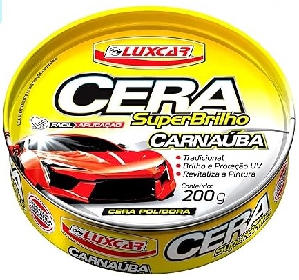 CERA DE CARNAÚBA AUTOMOTIVA PASTA SUPER BRILHO LUXCAR 200G