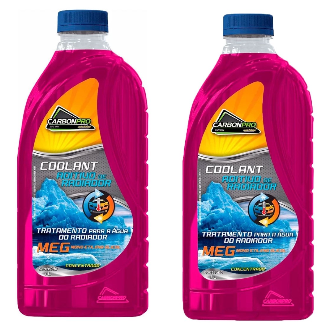  KIT 2 ADITIVO RADIADOR COOLANT ROSA AUTOSHINE CARBONPRO