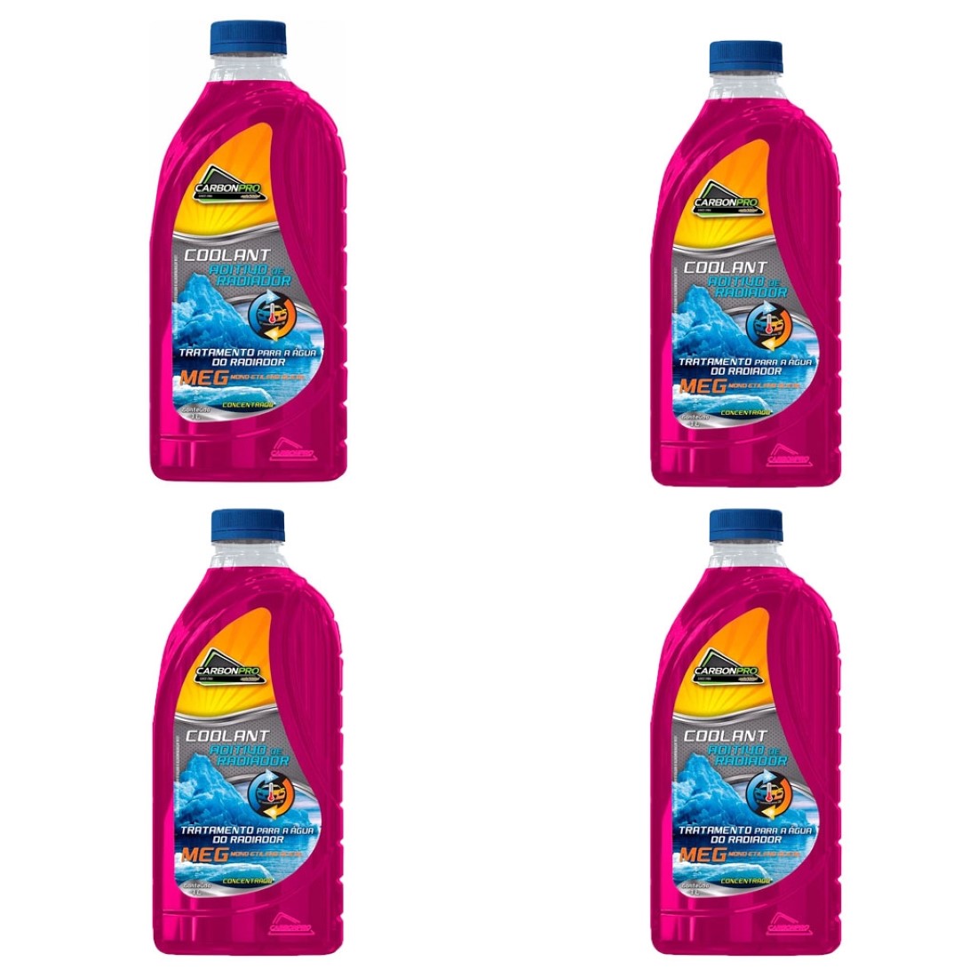  KIT 4 ADITIVO RADIADOR COOLANT ROSA AUTOSHINE CARBONPRO