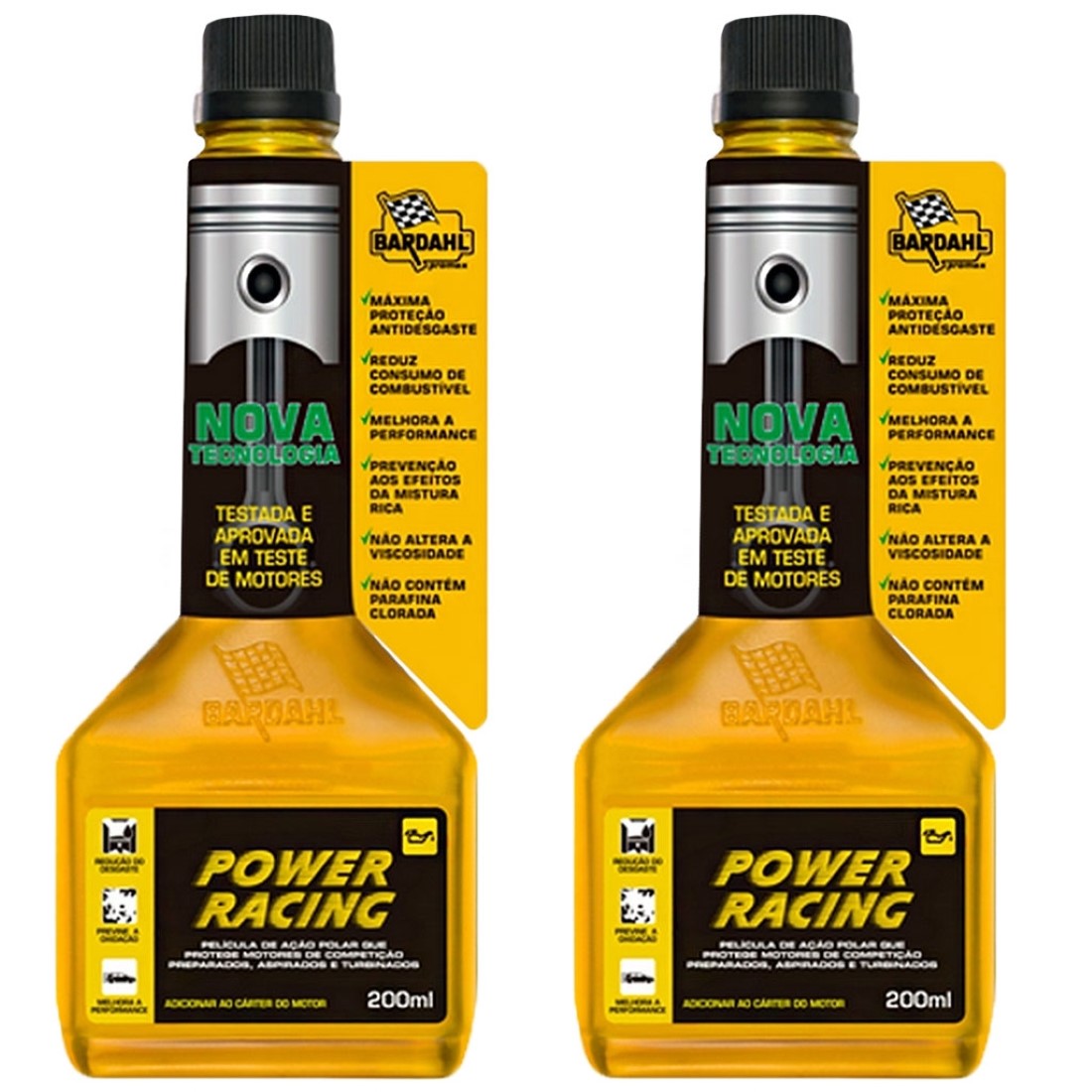 KIT ADITIVO ÓLEO MOTOR BARDAHL POWER RACING TURBO ASPIRADO 200ML